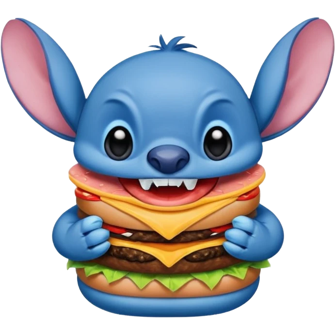 Stitch eating hamburger  emoji