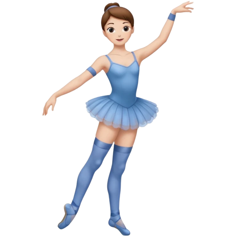 Ballet dancer in over the knee socks and brown hair emoji