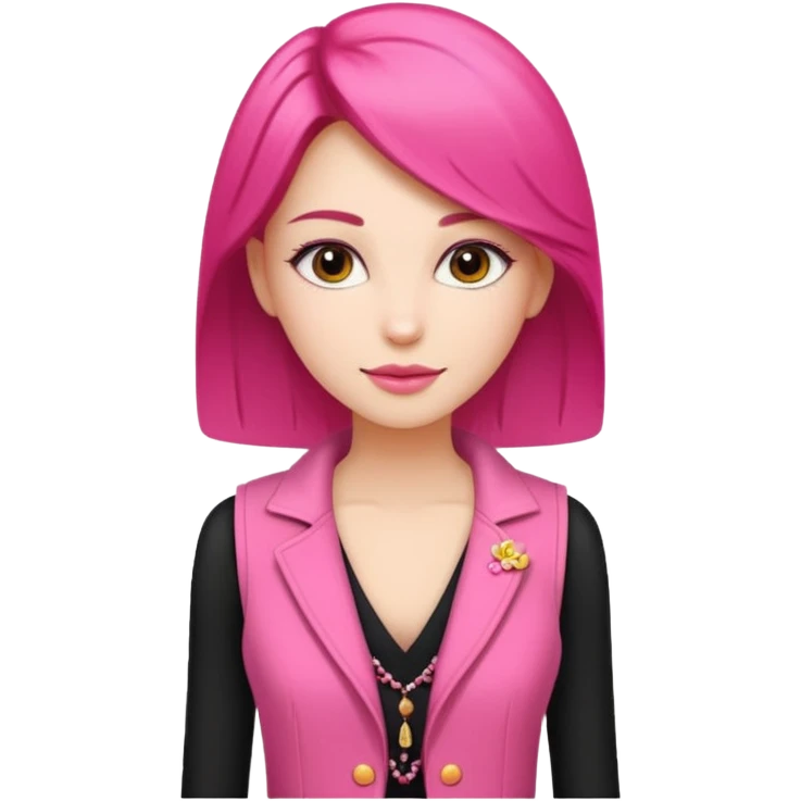 a stylish women’s vest, sleeveless, elegant and decorative design, in a bright pink color with small cute details, feminine and fancy look, no background emoji