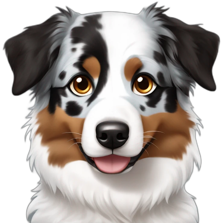 blue eyes dog australian shepherd black white brown emoji
