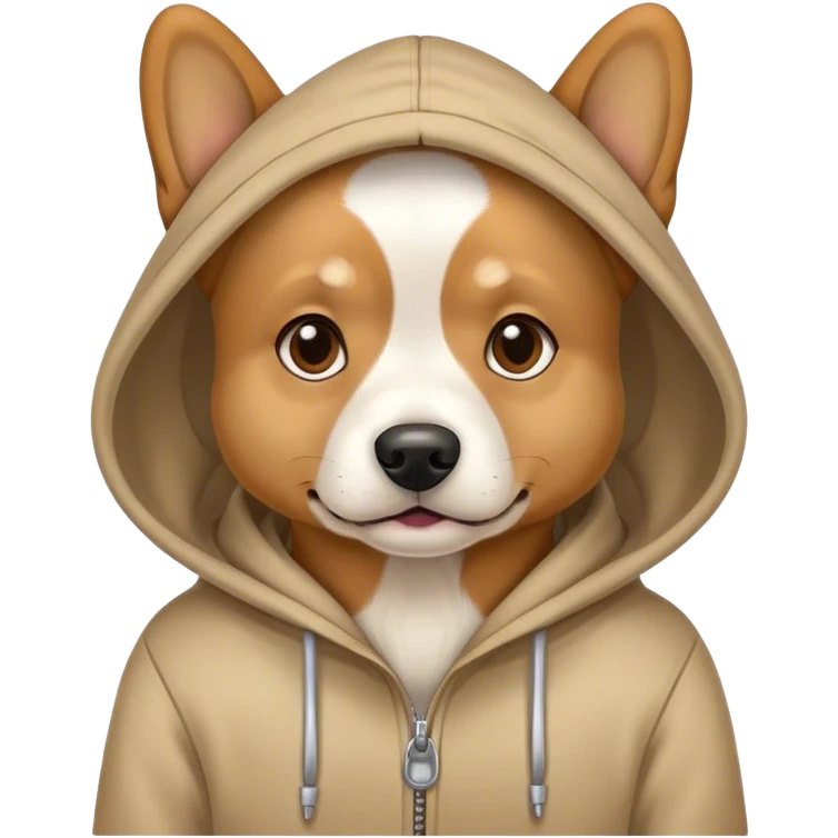 Dog wearing hoodie emoji