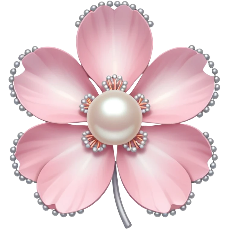 light pastel sakura flower with pearl beaded outline emoji