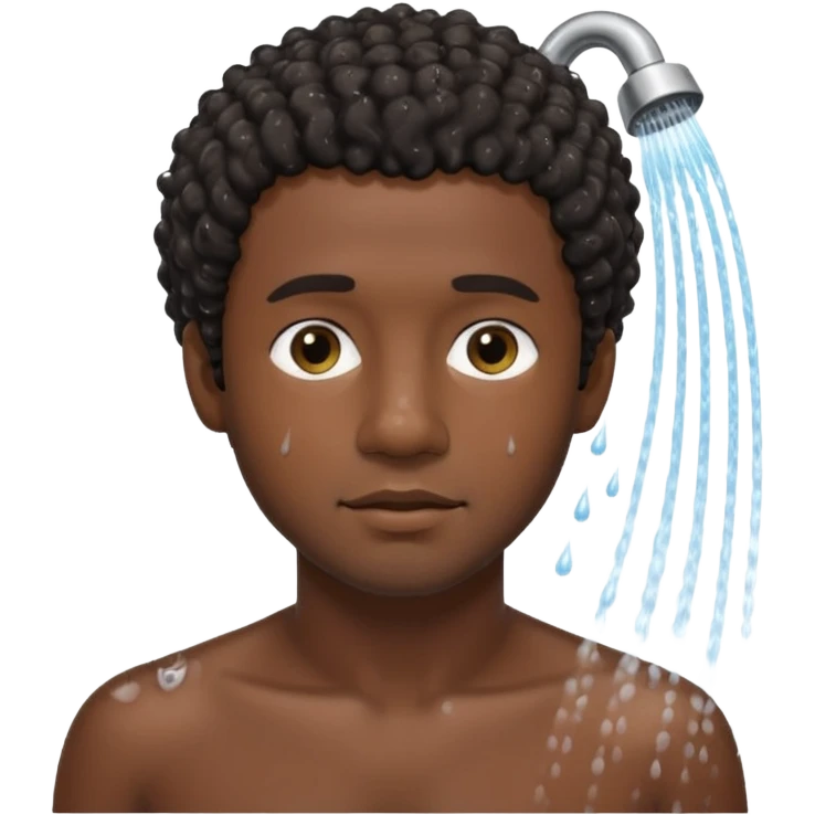 Naked shower adult black male short curly hair white male dark hair emoji