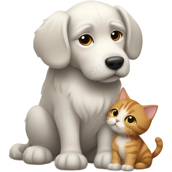 a dog hugs the cat emoji