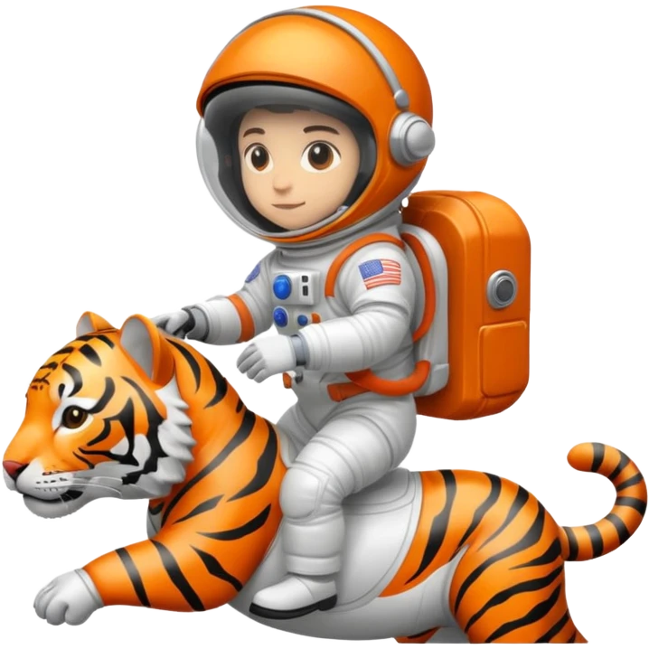 closed helmet astronaut riding tiger emoji