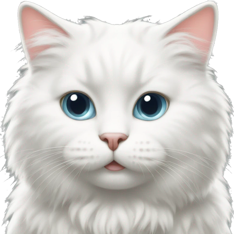 Fluffy white cat  emoji