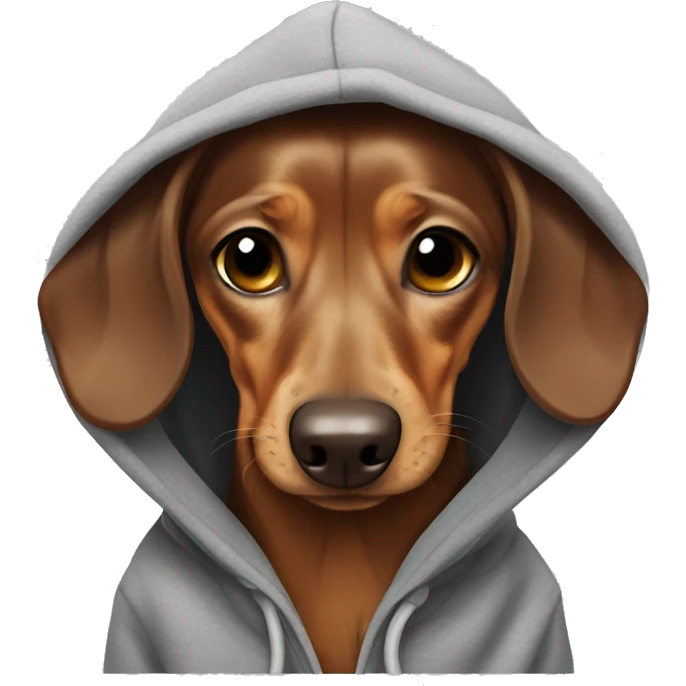Dachshund in a hoodie emoji