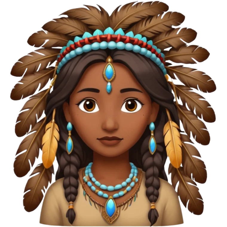 female indian with feather in hair emoji