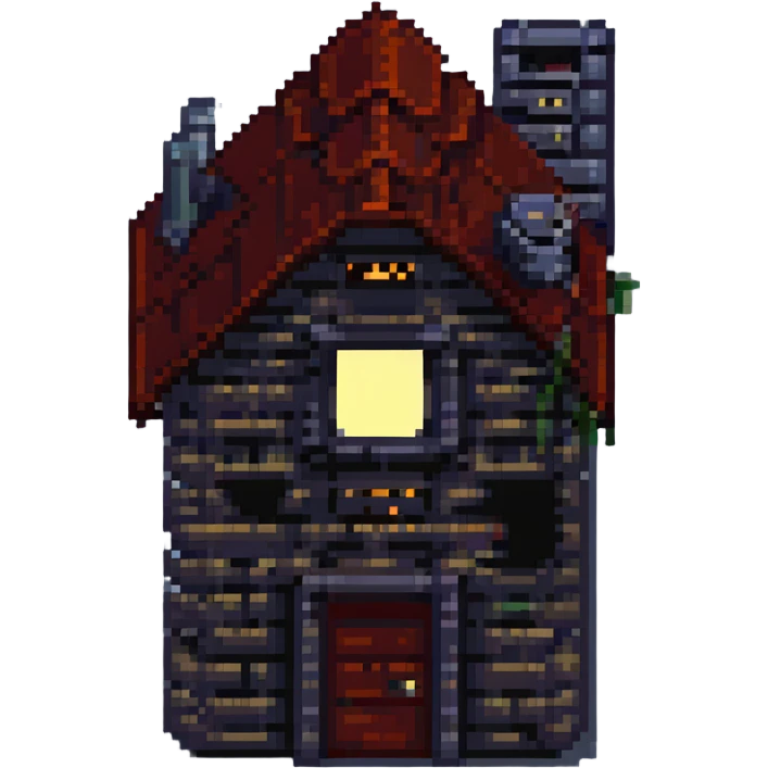 2D house in style gotham city, darkness  emoji
