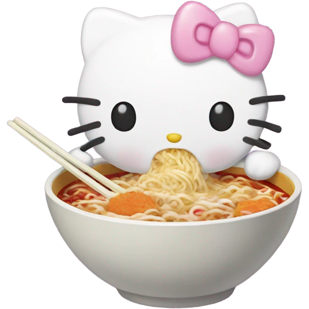 Hello kitty eating ramen  emoji