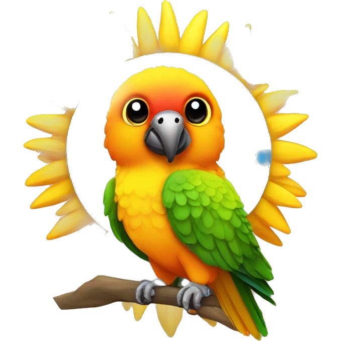 Sun conure with halo emoji