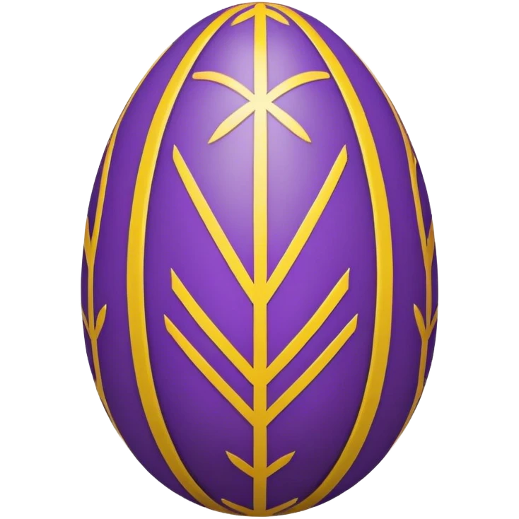 decor egg, symmetry pattern, purple and yellow emoji