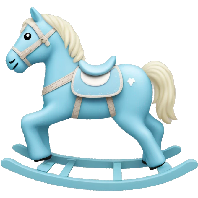 Rocking horse TOY pastel blue emoji