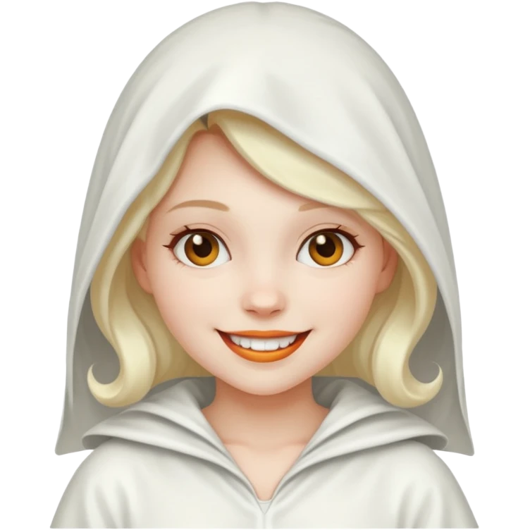 girl with hallowen white costumes emoji