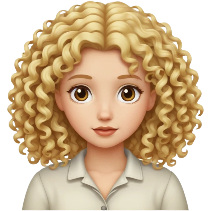 Chica rubia de pelo rizado emoji