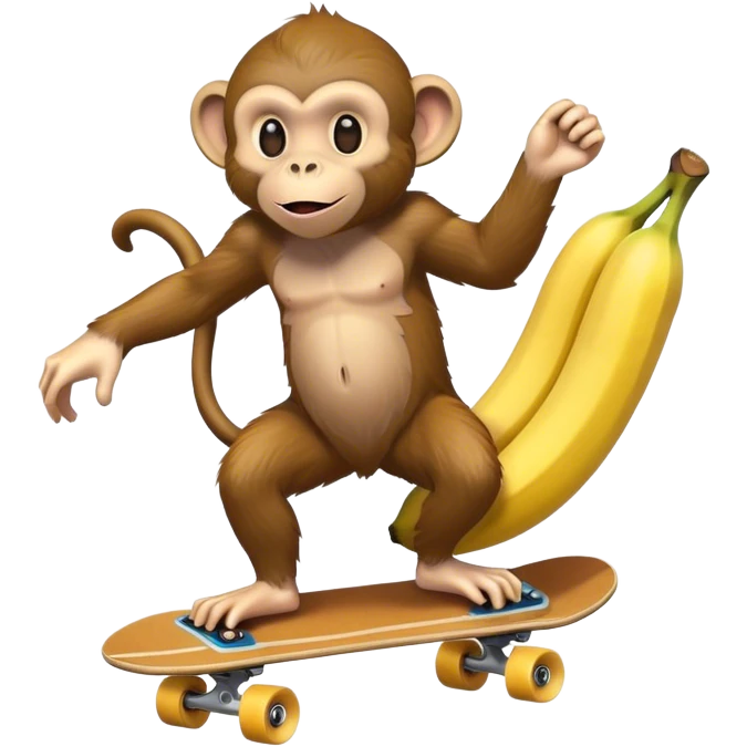monkey riding skateboard with a banana emoji