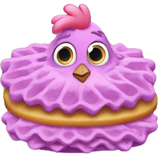Purple waffles pink chicken  emoji