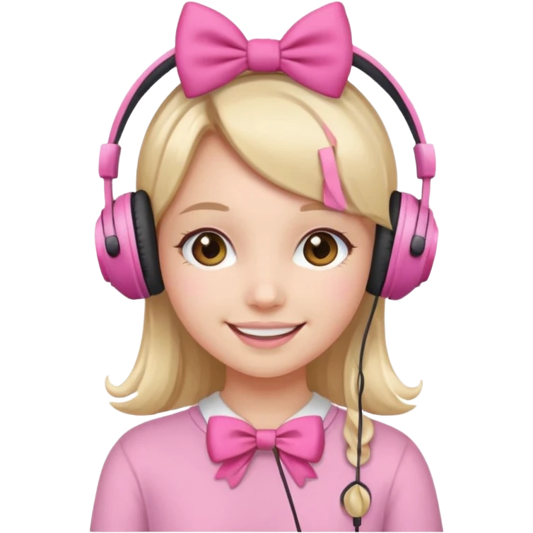Girlish type bows with headphones etc emoji