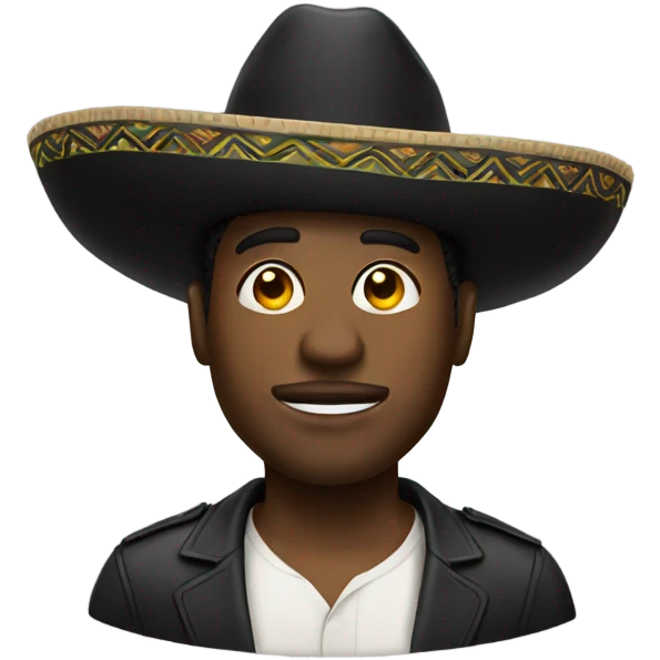 Black man with a sombrero  emoji