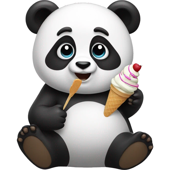 Panda eating ice cream emoji