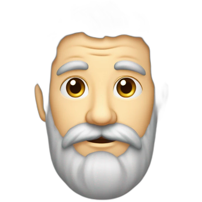 Vieux beau cheveux gris courts barbe courte boucle d’oreille emoji