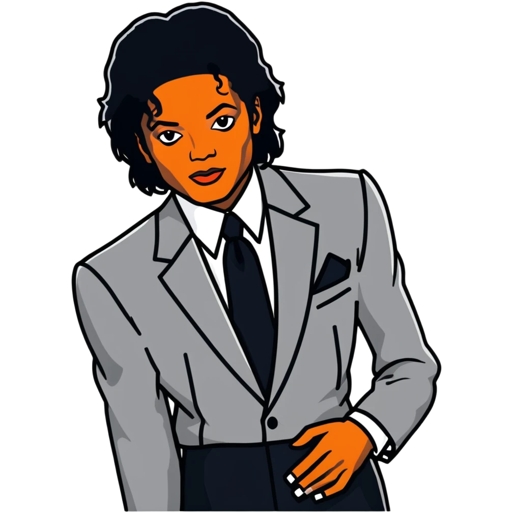 Michael Jackson elegant black suit waist up portrait emoji