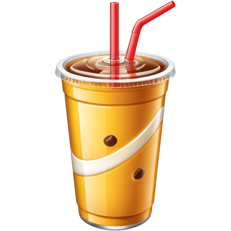 3D minimal icon of a snack and drink cup with a clear accent in #FF3D00, clean and modern cafeteria feel emoji