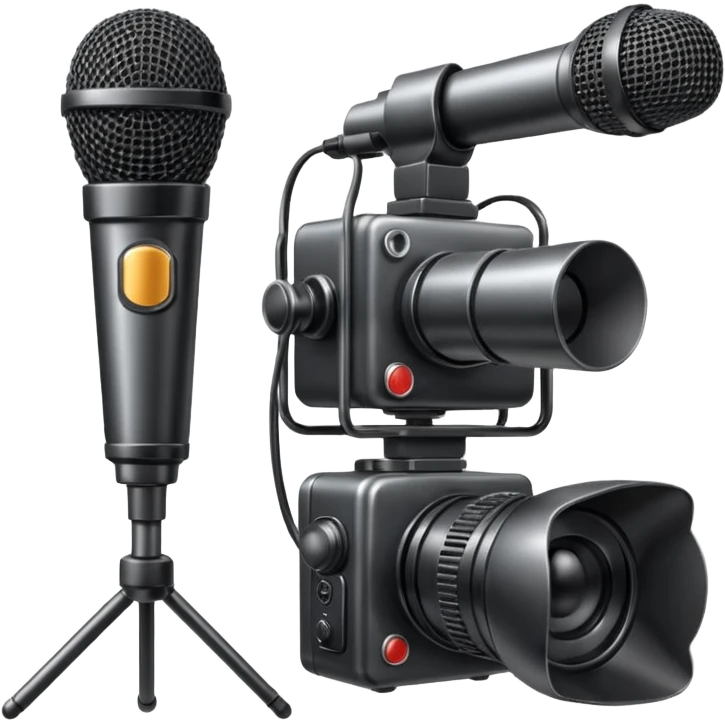 microphones and camera emoji