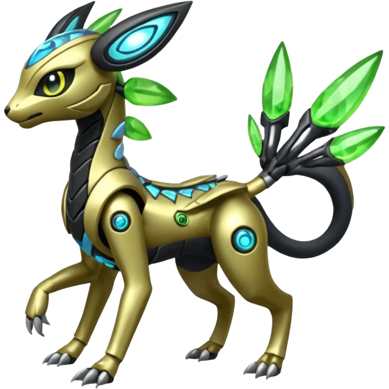  Exotic Cyborg-Cyber-Meloetta-Zygarde-Zeraora-Protogen-Palkia-hybrid-fusion-Fakémon-creature, full body emoji