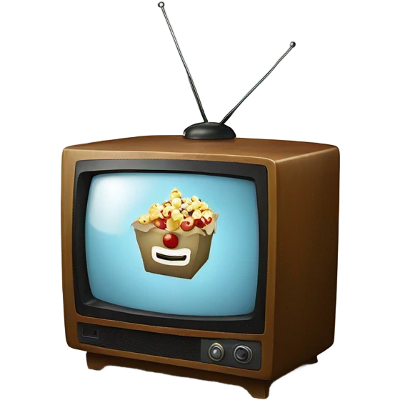 Tv with old Christmas film on emoji