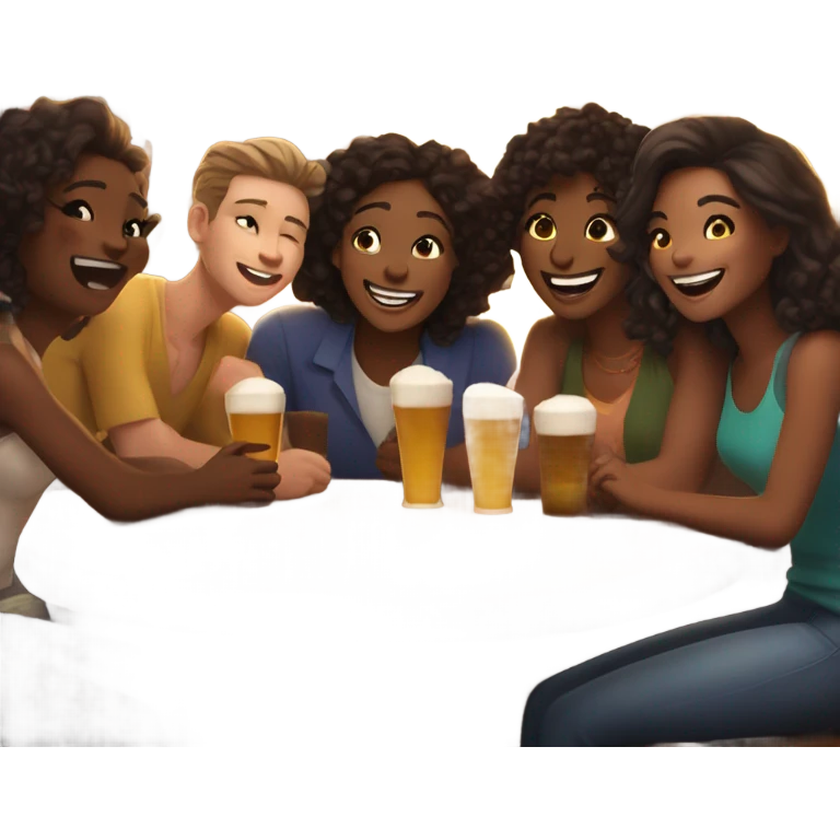 Friends laughing in bar emoji