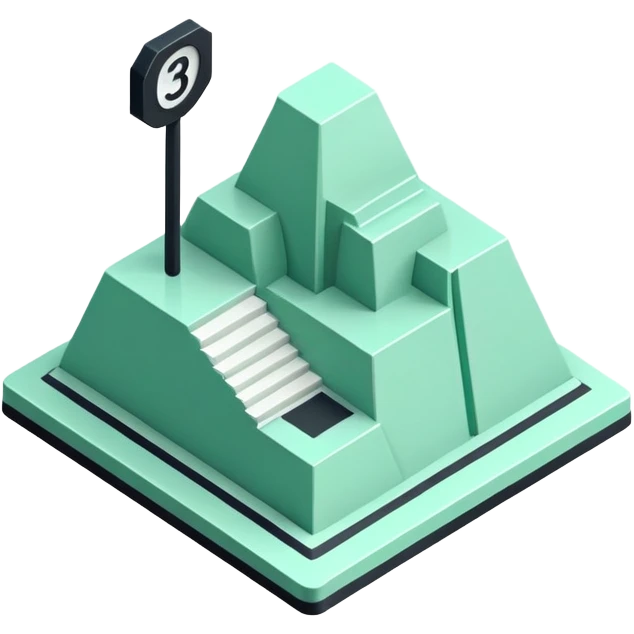 Domanilité Publique (Public Domain), 3D technical icon with black and mint green (#B5F4D3), land classification system with public property designation codes and access regulations emoji