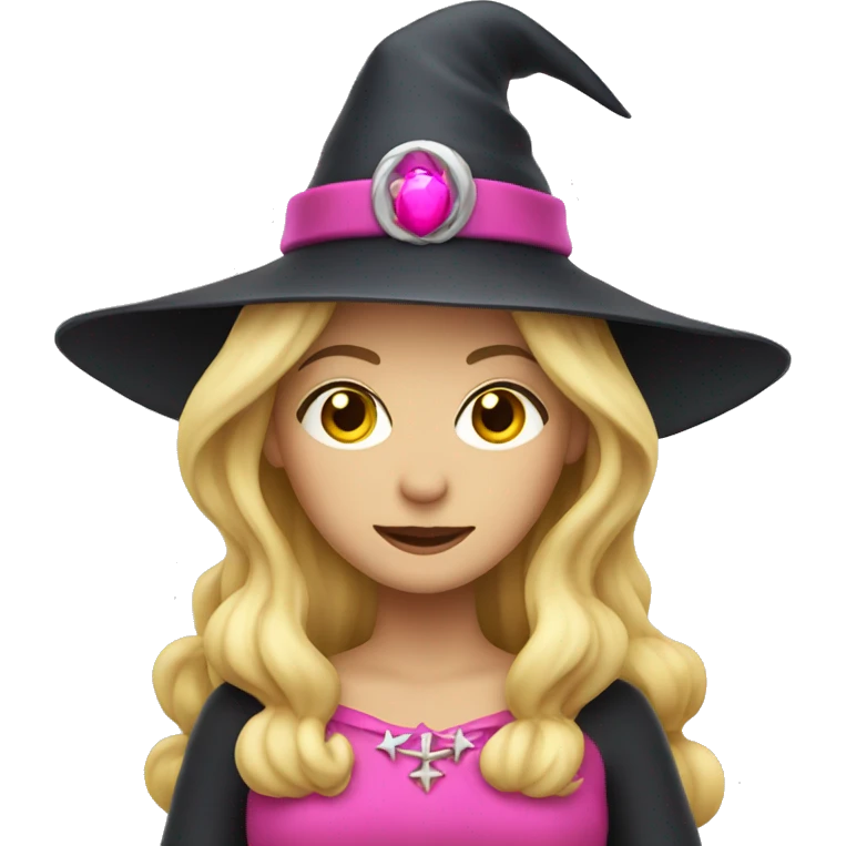 Blonde witch with pink dress and crown  emoji