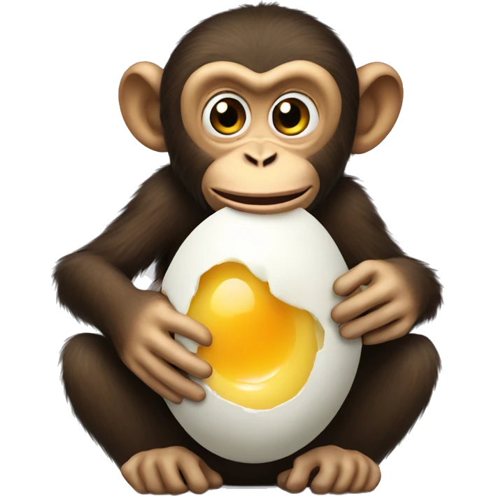 Monkey eating egg emoji