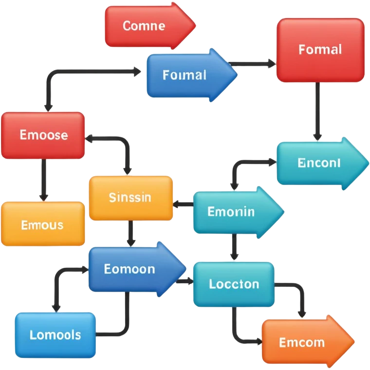 A simple colorful flowchart emoji