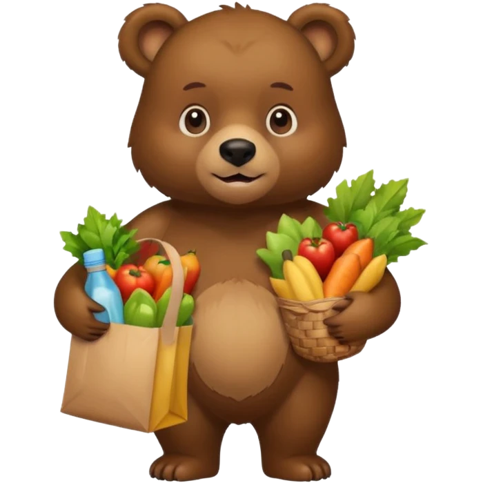 bear with grocery emoji