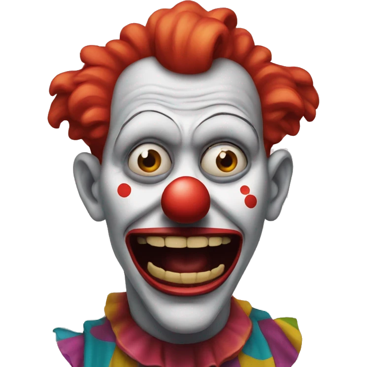 flabbergasted clown with crazy mouth emoji