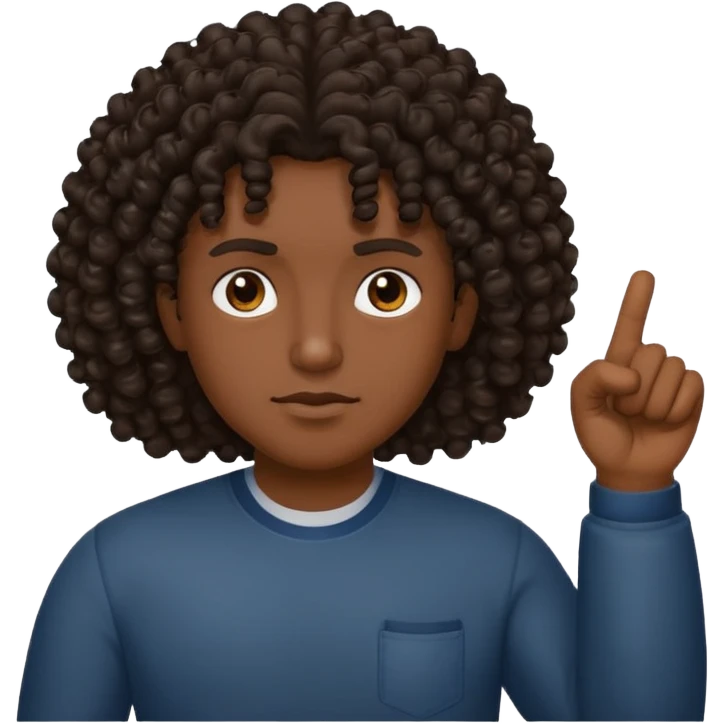 Persona de color con el pulgar arriba con el pelo colocho y más maliante emoji