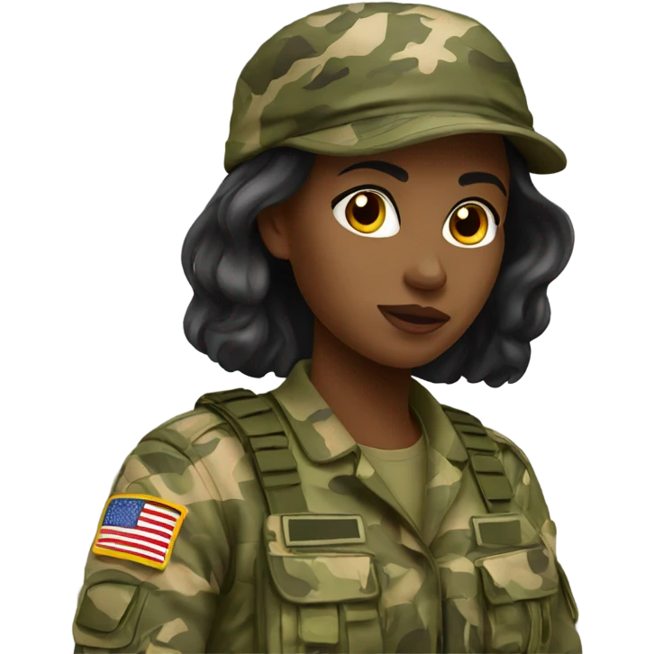 military girl in camouflage emoji