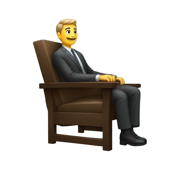 Un homme assis sur une chaise en état avachi  emoji