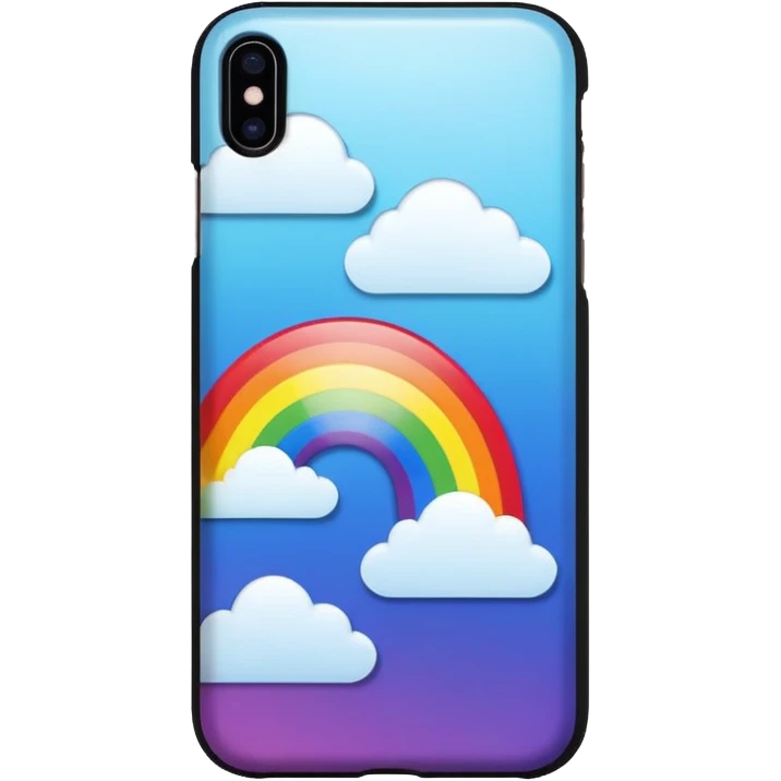 Realistic iPhone 16,  rainbow color case emoji