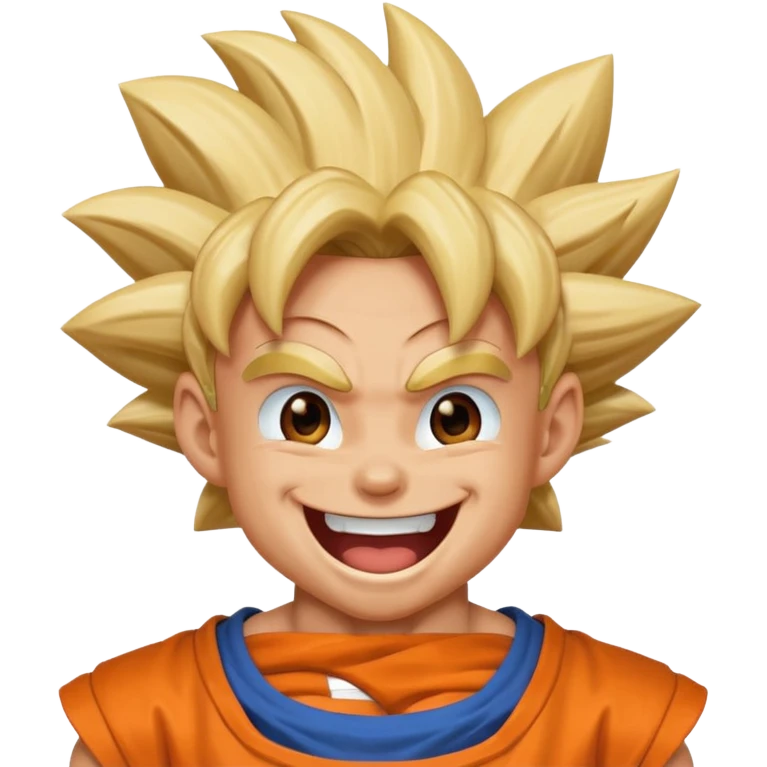 Make a image of goku lauhhing emoji
