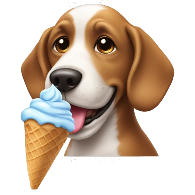 Dog eating Ice cream emoji