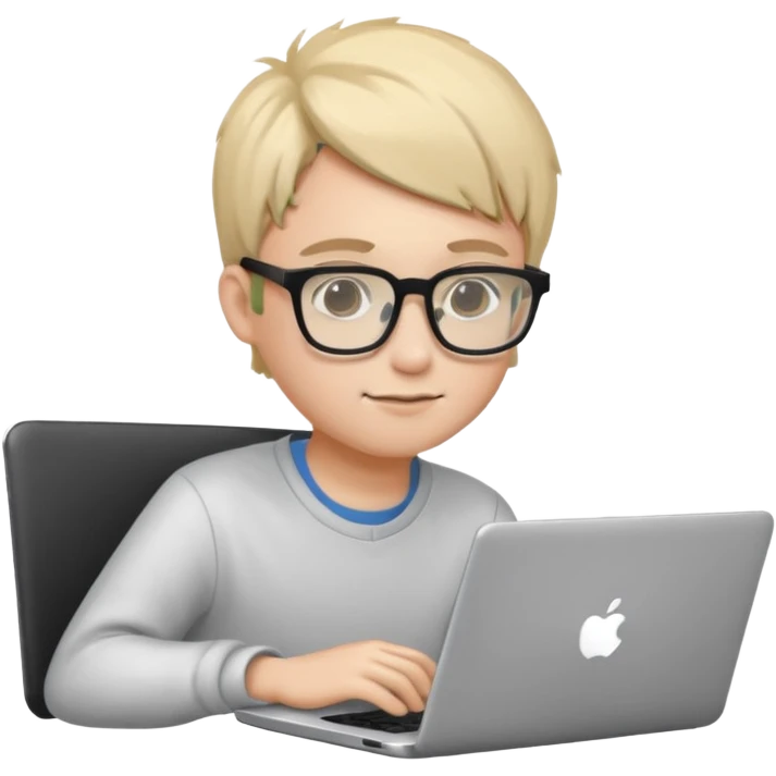 young programmer coding at a laptop emoji