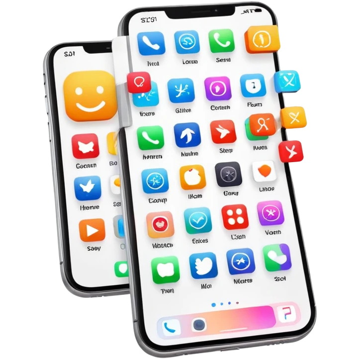 iPhone home screen dashboard with colorful app icons and widgets emoji