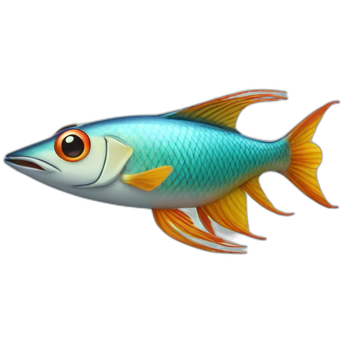 side profile of exotic flying fish in flight emoji