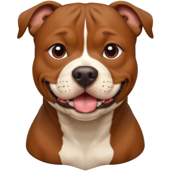 Smiling brown Staffordshire Bull Terrier  emoji