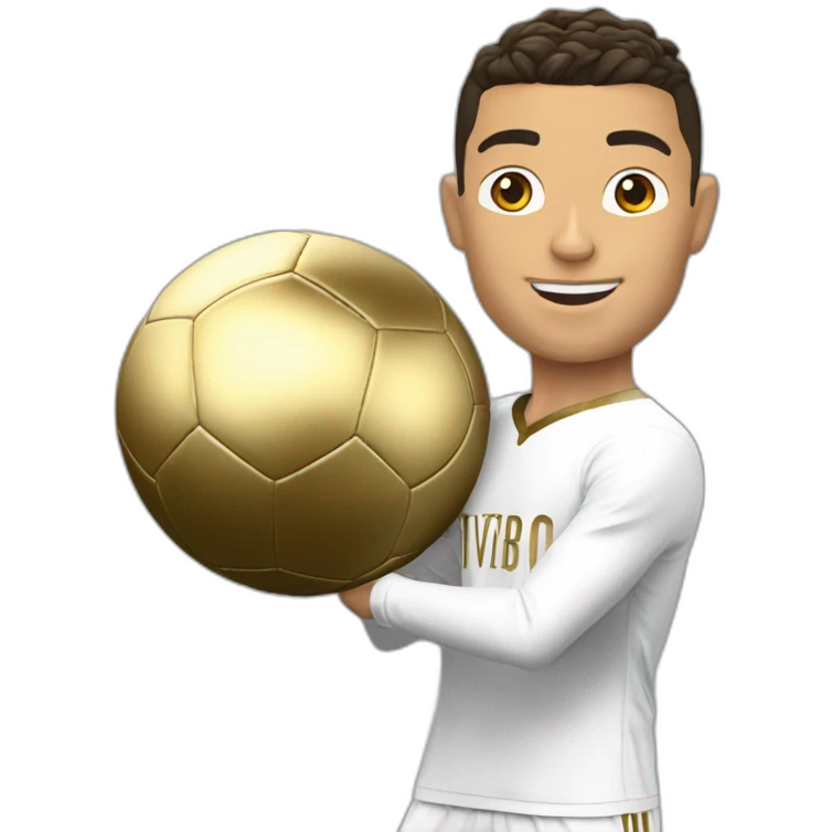 Cristiano Ronaldo qui tient le ballon d'Or emoji