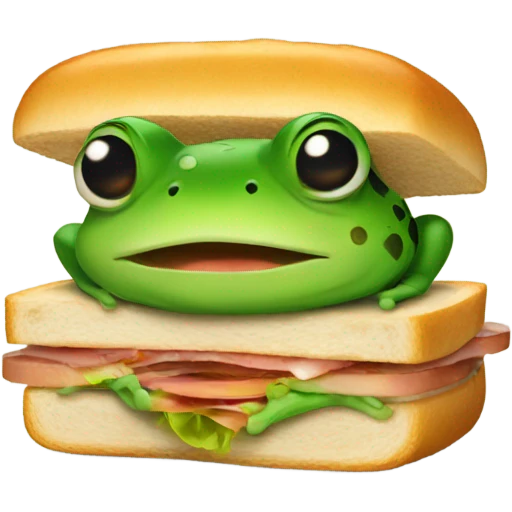 Frog wearing a sandwich  emoji