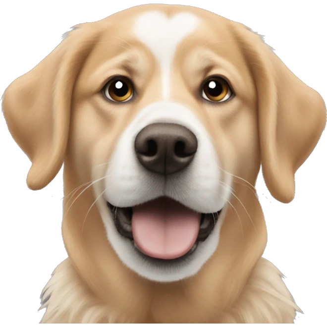 Snowflake landing on dogs nose emoji
